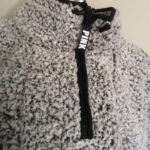 PINK by Victoria's Secret Teddy Bear Sherpa Style Pull Over Sweater Hood… - Picture 4 of 15